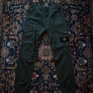 Stone Island Green Drawstring Cargo Pants 30